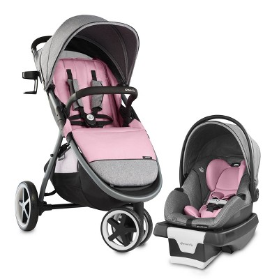 Baby Stroller And Car Seat Travel System Infant Jogging Girls Pink Pram Child 
