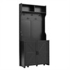YOOCOZZ 4-in-1 Hall Tree with Barn Doors and 6 Brake Wheels,Movable Bench with 7 Hanging Hooks and Shoe Storage Cabinet for Entryway - 3 of 4