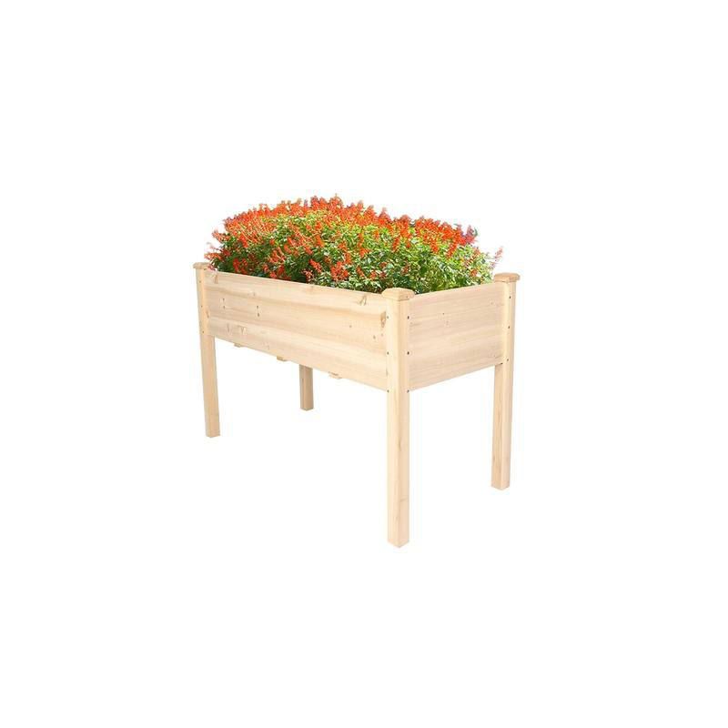 Kelly Fir Wood Patio Round Planter Box Kit , Raised Garden Bed with Stand for Outdoor Backyard Greenhouse  - The Pop Home, 1 of 7