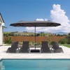 PURPLE LEAF 13ft Patio Market Umbrella and Base Double-Sided Rectangle Outdoor Table Sun Umbrellas with Crank - 2 of 4