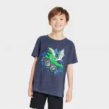 Boys' Short Sleeve Dragon Monster Truck Graphic - Cat & Jack™ Navy Blue