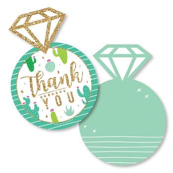 Big Dot of Happiness Final Fiesta - Shaped Thank You Cards - Last Fiesta Bachelorette Party Thank You Note Cards with Envelopes - Set of 12
