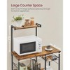 VASAGLE Baker's Rack Microwave Stand Kitchen Storage Rack with Wire Basket 6 Hooks & Shelves for Spices Pots & Pans - 4 of 4