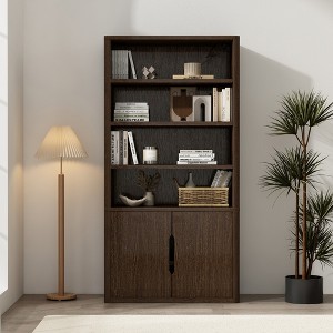GDFStudio Sedlari 79" Modern Bookcase Cabinet with 4 Open Shelves and Hidden Storage - 1 of 4