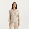 Anna-Kaci Lounge Women's 2-Piece Set Long Sleeve Crew Neck Top with Chest Pocket and Relaxed Fit Pants - 2 of 4