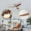 TOBILI 52 Inch Ceiling Fan with Light,3 Light Walnut Solid Wood Blades,6-speed Reversible for Living Room,Bed Room,Dining Room - 2 of 4