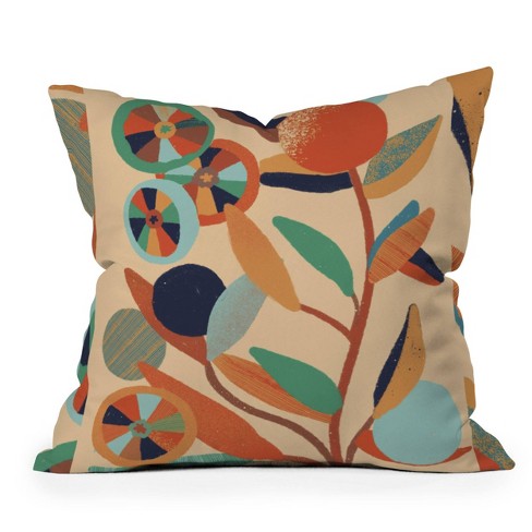 Teal and outlet orange throw pillows