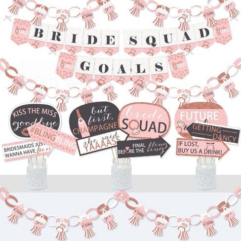 Big Dot of Happiness Bride Squad DIY Rose Gold Bridal Shower or  Bachelorette Party Clear Goodie Favor Bag Labels Candy Bags with Toppers  Set of 24