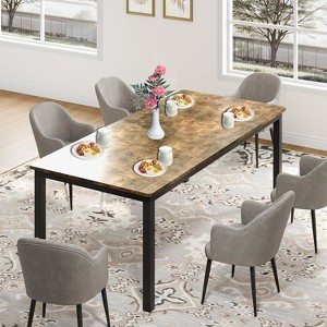71 Inch Industrial Dining Table for 6-8 People, Wooden Rectangle Long Dinner Kitchen Table with Metal Legs,for Dining Room, Living Room - 1 of 4