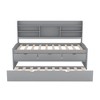 NicBex Twin Size Modern Wooden Platform Bed with Trundle, Open Shelves and Storage Drawers for Bedroom and Living Room - 3 of 4