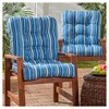 Kensington Garden 24x22 Multi-stripe Outdoor High Back Chair Cushion  Sapphire : Target