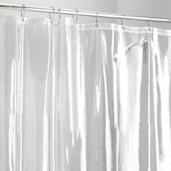 Mdesign Extra Long Cotton Waffle Weave Fabric Shower Curtain 72