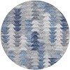Navy Blue And Sky Blue Geometric Washable Indoor Outdoor Area Rug - 4 of 4