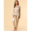 Allegra K Women's Satin Button Down Sleepshirt with Pants Sleepwear Pajama Set - 2 of 4