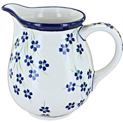 Blue Rose Polish Pottery 951 Zaklady Small Pitcher