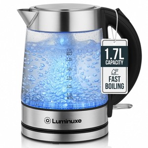 Luminuxe 1.7L  Electric Kettle, Speed-Boil Glass Electric Water Boiler & Warmer 1500W Tea Heater, Auto Shut-Off Cool Touch Handle - 1 of 4