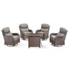 Buenhomino 5/7pcs Outdoor Patio Outdoor Conversation Fire Pit Set with Swivel Rocker Armchairs for Garden, Poolside, Backyard - 2 of 4