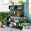 65" Garden Shed Storage Shelves Outdoor Plant Stand Flower Display Rack Wooden Patio Workstation 3-Tier Potting Workbench-The Pop Home - 2 of 4
