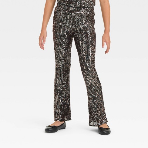 Girls Sequin Flare Party Pants Cat Jack Black M Target