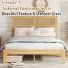 BABYYER Full Size Bed Frame with Rattan Headboard, Boho Platform Bed with Storage Underneath and Enhanced Support Slats and Feet - 2 of 4