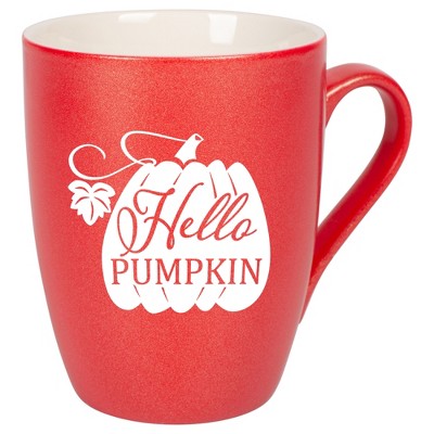 Elanze Designs Hello Pumpkin Crimson Red 10 ounce New Bone China Coffee Cup Mug