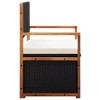 vidaXL Storage Bench 45.3 in. Poly Rattan and Solid Acacia Wood Black - 3 of 4