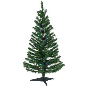 Northlight 3' Prelit Artificial Christmas Tree Medium Mixed Classic Pine - Multicolor LED Lights - 1 of 4