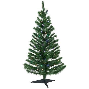 Northlight 3' Prelit Artificial Christmas Tree Medium Mixed Classic Pine - Multicolor LED Lights