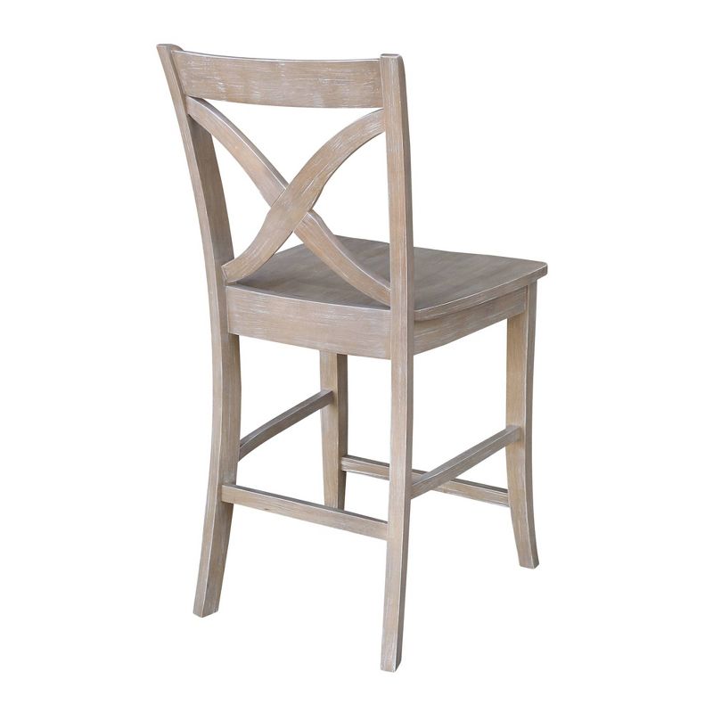 24&#34; Vinyard Counter Height Barstool Washed Gray/Taupe - International Concepts, 6 of 11