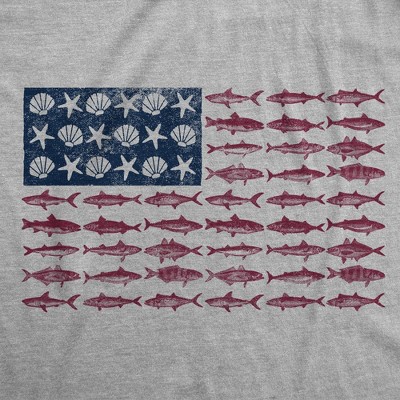 Мужские футболки Crazy Dog T-Shirts, Inc. Mens Funny T Shirts Fish Sea Shells American Flag Sarcastic Fishing Fourth Of July Graphic Novelty Tee For Men - Crazy Dog Men's T Shirt For L — фото 2