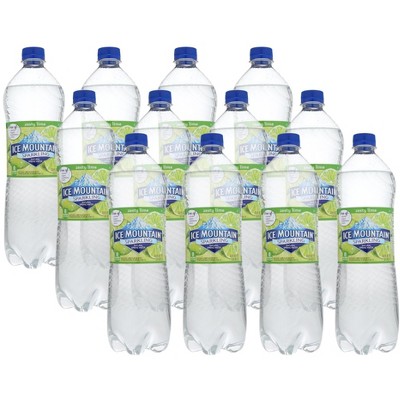 Ice Mountain Zesty Lime Sparkling Spring Water - Case of 12/33.8 oz