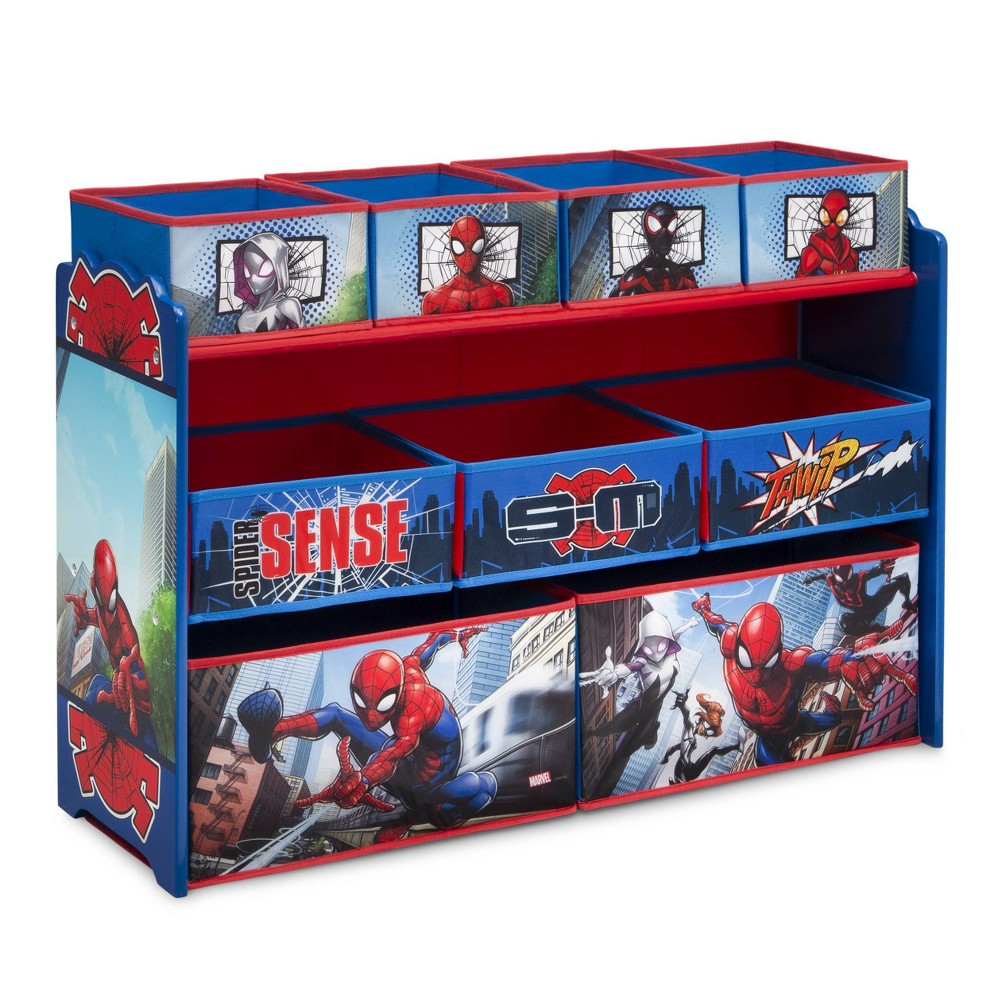 Photos - Wall Shelf Delta Children Marvel Spider-Man Deluxe 9 Bin Design and Store Toy Organiz