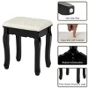 Tangkula Lighted Vanity Mirror Set Makeup Dressing Table w/ 3 Drawers Mirror & 10 LED Bulbs Black - 4 of 4