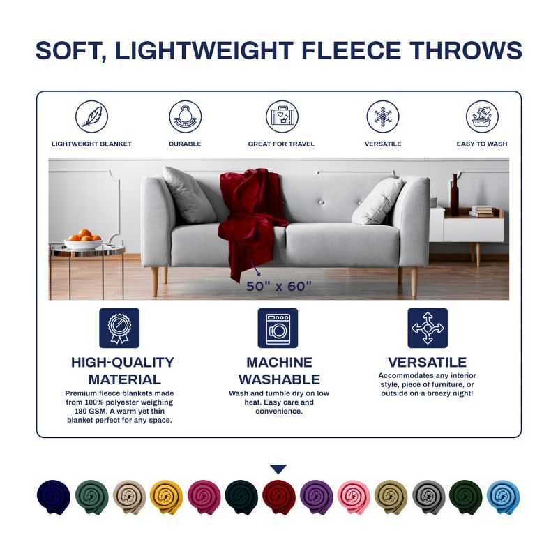 Lexi Home Super Soft 50 x 60 Cozy Fleece Throw Blanket, 6 of 8
