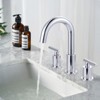 WOWOW 8 in. Widespread Double Handle Bathroom Faucet with Pop-Up Drain in Brushed Nickel - 2 of 4