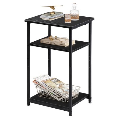 GALAXHERO Side Table, Small End Table, Adjustable 3-Tier Bedside Table, Tall Nightstand for Bedroom, Living Room, Sofa Table for Small Space