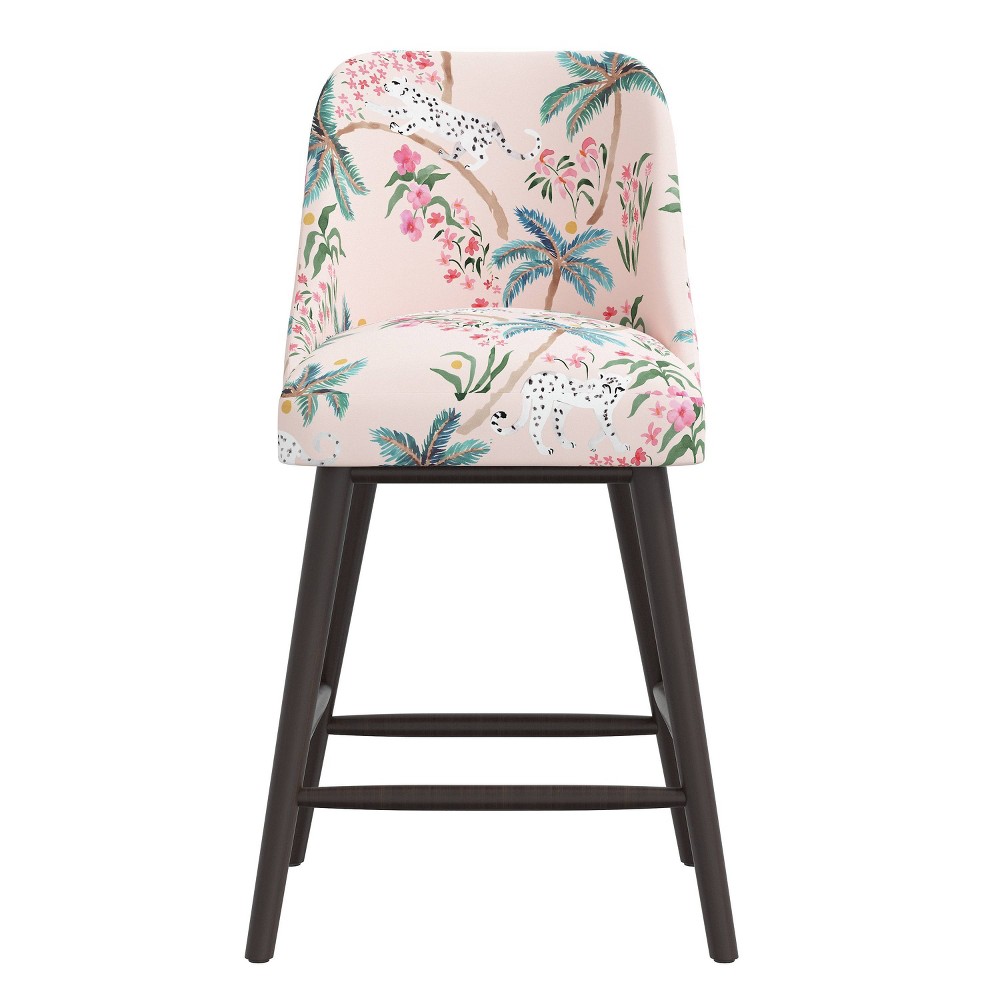 Photos - Chair Skyline Furniture Sherrie Counter Height Barstool in Pattern Palm Leopard