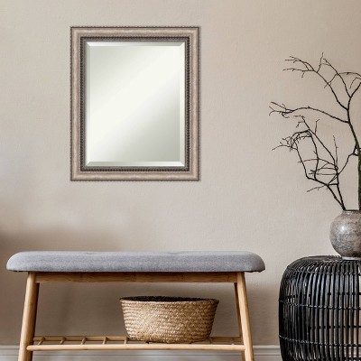 Lyla Ornate Silver and Bronze Rectangular Bathroom Vanity Mirror