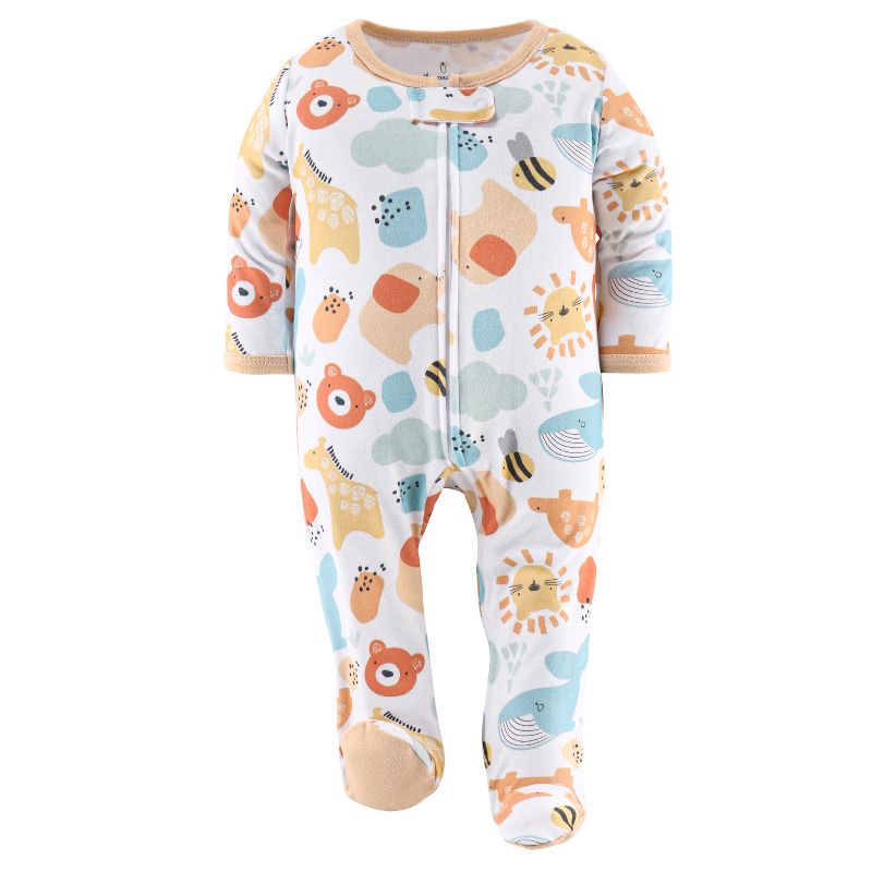 The Peanutshell Happy Sunshine Neutral Footed Baby Sleepers for Boys or Girls, 3-Pack, Newborn to 9 Months, 5 of 8