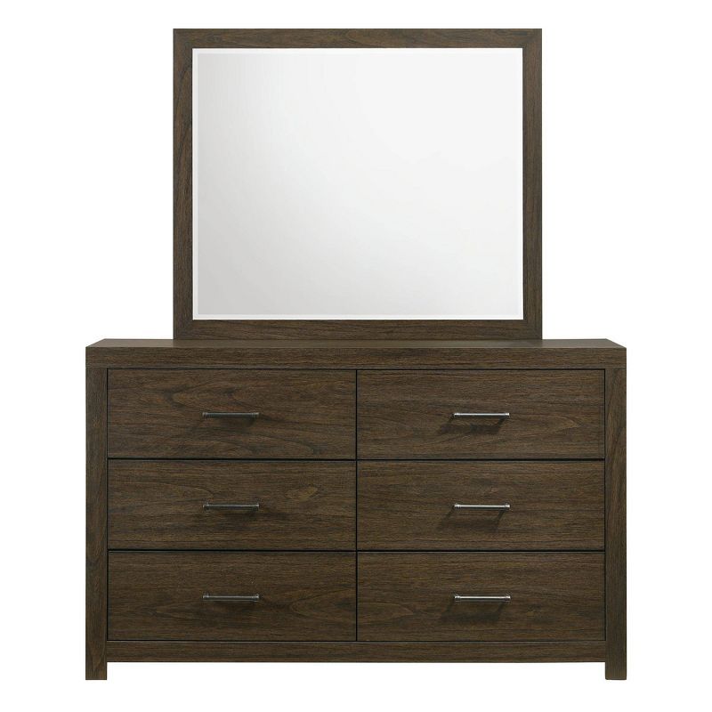 Hendrix 6 Drawer Dresser with Mirror Walnut - Picket House Furnishings, 1 of 13