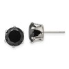 Chisel Stainless Steel Polished 9mm Black Round Cubic Zirconia Stud Earrings - 2 of 4