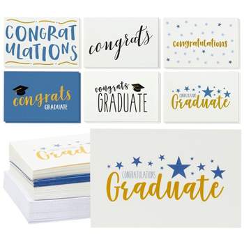 Juvale 36 Pack Congratulations Graduation Cards with Envelopes 4x6, 6 Designs - 2024 Graduation Party Supplies