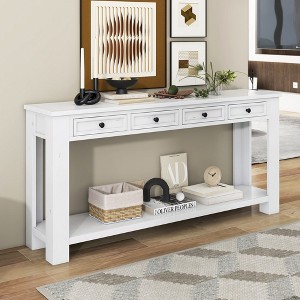 Console Table/Sofa Table with Storage Drawers and Bottom Shelf for Entryway Hallway(Espresso) - 1 of 4