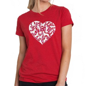 LA Pop Art Dog Heart - Women's Premium Blend Word Art T-Shirt - 1 of 4