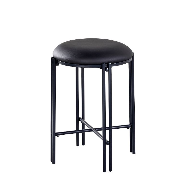 24&#34; Set of 2 Morgan Backless Round Counter Height Barstool Black - Steve Silver Co., 4 of 7