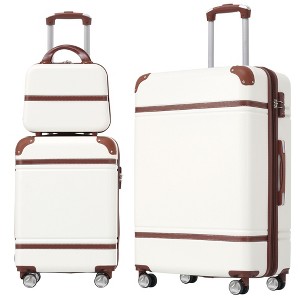 Kumasinova 3 Pcs Hardshell Luggage Sets,20"+28"ABS Spinner Suitcases with Wheels,Lightweight TSA Lock Luggage,Airline-Approved - 1 of 4