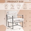 Beautyolove Mid Century Modern Brown Faux Leather Accent Chair Armchair with Tufted Cushion and Metal Frame - 2 of 4