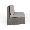 Martha Stewart Bedford Set of 2 Indoor-Outdoor Modular Patio Curved Sectional Sofa Seats and Side Table in Rattan Wicker with All-Weather Cushions - 3 of 4