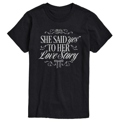 Women's - Instant Message - Yes To Her Love Story Short Sleeve Graphic T-Shirt
