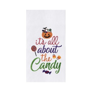 C&F Home All About The Candy Halloween Cotton Embroidered Flour Sack Kitchen Dishtowel - 1 of 3